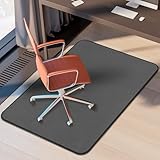 MUEZDUR Office Chair Mat for Carpet and Hardwood Floor, 90x120cm Corduroy Carpet Protector Chair Mat for Home & Office, Easy Glide Heavy Duty Folding Mat (Light Grey)