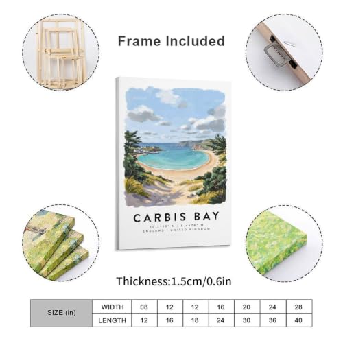 Poster Carbis Bay aquarelle vintage pour créer un salon zen et artistique - 2