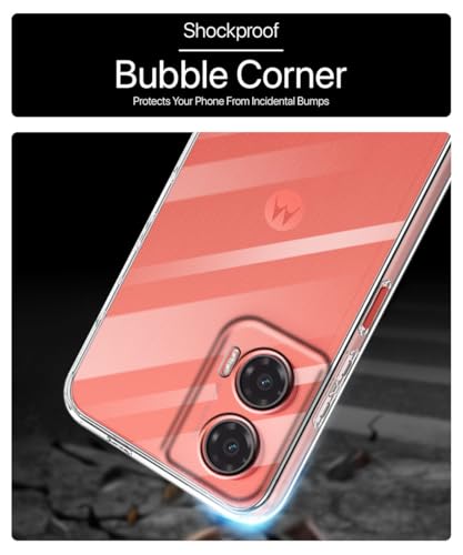 Image of WOW IMAGINE Transparent Back Cover Case for Motorola Moto G35 5G | Raised Bumps for Full Device & Camera Protection Shockproof TPU Silicone Back Case Mobile Cover - Transparent