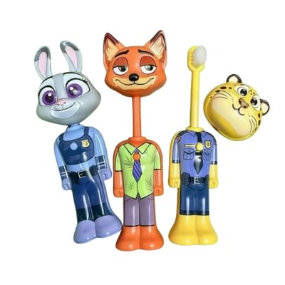 Pack of 3 Pc Kids Zoootopiaa Zutopiaaa Toothbrush Cute Tooth Brush, Pack of 3 Pcs, PBT Soft Bristles Toothbrush For 3-6 Years Old Children, Manual Toothbrush for Kids - Multicolor-image-16