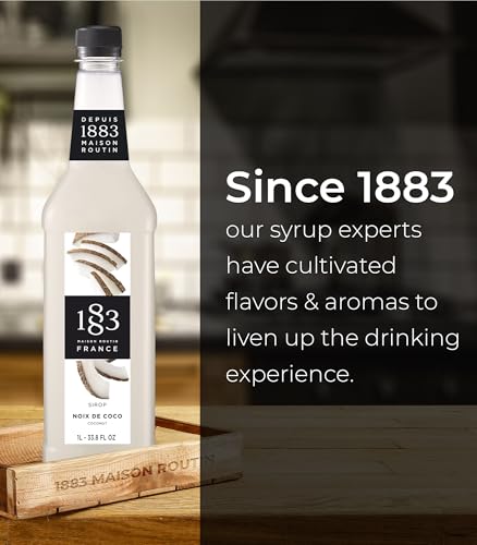 Image of 1883 Maison Routin Syrup for Drinks, Made In France (33.8 Fl Oz, Coconut Plastic)