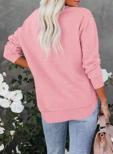Image of Women's Casual Long Sleeve Crewneck Sweatshirt Loose Flowy Lightweight Pullover Sweatshirts Tops