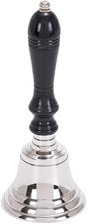 Deco 79 Aluminum Wood Hand Bell Beautifully Carved