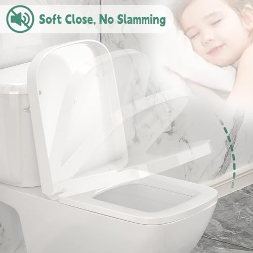 Abattant de toilette carré à fermeture lente facile à nettoyer modèle 04B - 6