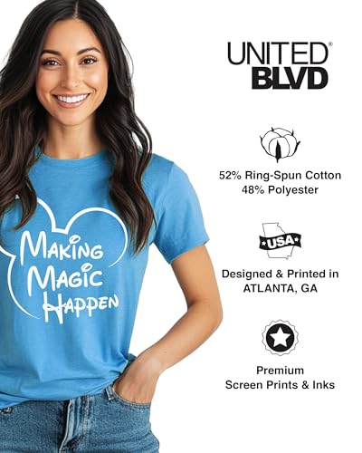 Image of Unisex Making Magic Happen T-Shirt | Graphic Vacation Tee | Perfect for Casual Everyday Printed Wear Tshirt (3XL, Heather Aqua)