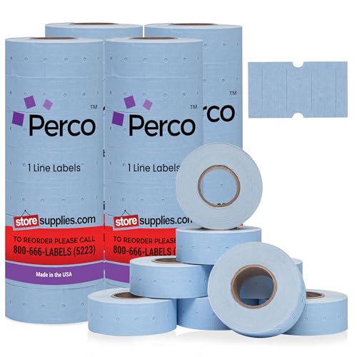 Perco 1 Line Blue Label Price and Date Labels (32,000) for Perco Lite/X/Plus/Pro