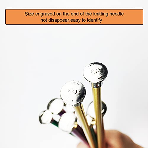 Mdoker 13.8 Inch Aluminum Knitting Needles,Colored Straight Single Pointed Metal Sweater Knitting Needle For Diy Knitting Projects,Size Us 8(5Mm) #TOP2