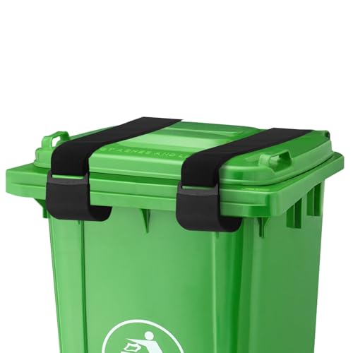 2 PCS Garbage Can Lock, Bear Proof Trash Can Lock, Garbage Can Bungee Cords, Trash Bin Lock, Bear Proof Trash Can Lid Lock, Trash Can Locks Strap for Animals Dogs