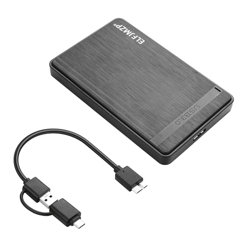 Caja externa para disco duro 2.5" USB 3.0 con cable USB-A y adaptador Tipo-C miniatura 1