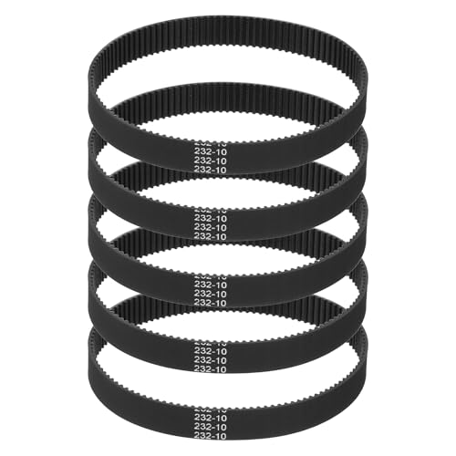 sourcing map 232mm GT-2 Timing Belt 10mm Width 2mm Pitch Black 5pcs