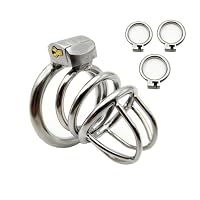 Metall Chastity Cage Männer Peniskäfig mit 3 Verschieden Großen Ringen und Unsichtbaren Schlössern Keuschheitskäfig Herren mit Großer Öffnung für Gute Belüftung Sex Spielzeug Penies Käfig (Large) – Ansicht 1