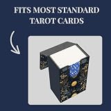 Boltquan Etui na karty tarota z szarym wnętrzem - składane etui z magnetycznym zamknięciem - pasuje do standardowych talii tarota - wymiary zewnętrzne 14 x 8 x 5 cm (księżycowa wyrocznia)