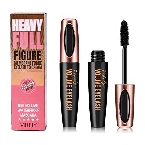 Waterproof Mascara,Mascara Black,4D Mascara,Mascara Black Volume and Length Waterproof,Lengthening Mascara Black,False Lash Effect Mascara,Fibre Mascara,Silk Fiber Lash Mascara Cover