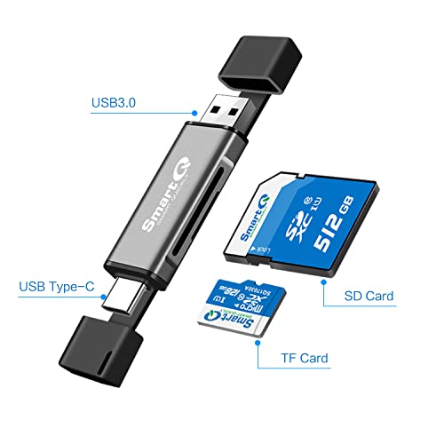 Smartq C350 Usb C Sd Card Reader And Usb 3.0 Super Speed Memory Card Adapter For Microsdxc And Sdhc Card, Sd, Sdxc, Sdhc, Sd Cards, Works For Windows, Mac Os X, Android Devices, Otg Adapter #TOP2
