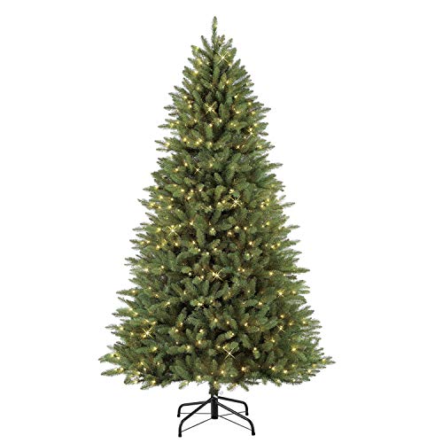 Puleo International Pre-Lit Fraser Fir Artificial Christmas Tree, Green