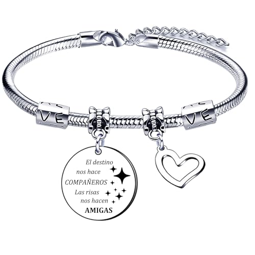 GUOYU Pulseira mulher menina pulseira motivação presente inspirador presentes familiares amiga mulher presente original para mulher filha irmã sobrinha neta amiga amiga, Metal