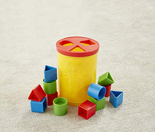 Image of Mattel Scrabble Board Game, Word, Letters Game, Multi Color & Fisher Price Original Baby's Plastic First Blocks, to Sort, Stack and Drop, Yellow