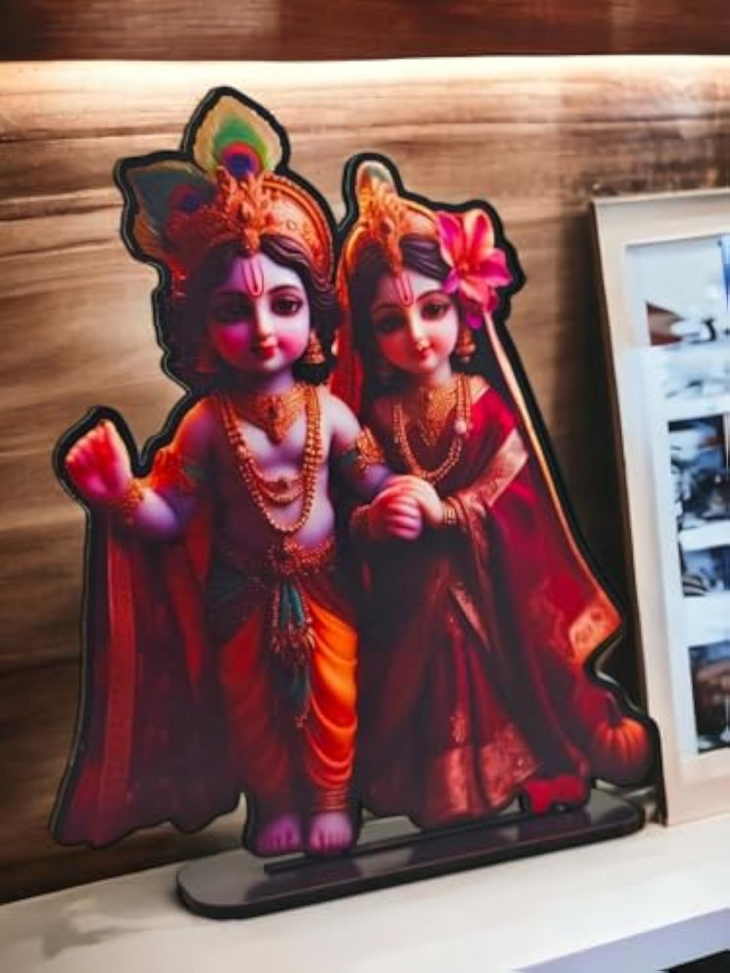 Engineered Wood Radha Krishna MDF Religious Showpiece
