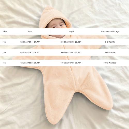 KSADZAIE Baby Starfish Onesie Fleece Hooded Infant Star Suit Romper - image 3