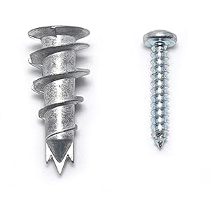 CONFAST Zinc Self-Drilling Drywall/Hollow-Wall Anchor Kit with Screws, 100 Pieces (50 Anchors+50 Screws) Includes #8…
