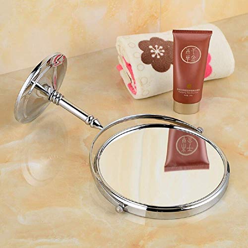 Image of Makeup Mirror | Magnifying Mirror Makeup | Double Side Magnification | Tabletop Vanity Hand Mirrors Stand | 5X and 1X| (Men & Women-Silver)