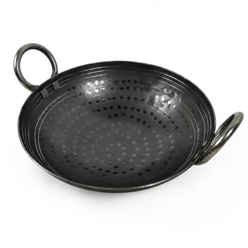 Image of Heavy Bottom Stainless Steel for Cooking | Iron Kadai for Deep Frying | Nonstick Induction Kadai | Biryani Pot for Perfect Cooking (10 INCH Hammered)
