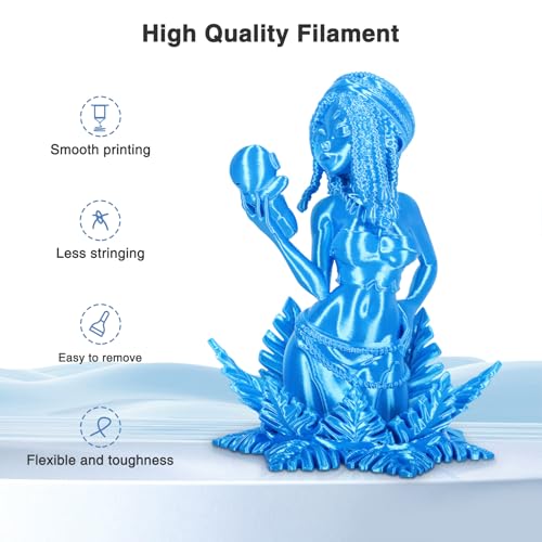 Image of 3D Printer Filament Bundle, Silk PLA Filament 1.75mm 12 Colors 250g Each, High Flow Speedy 3D Printer PLA Filament Bundle, Toal 3kg Rapid PLA, Fits for FDM 3D Printers and 3D Pens