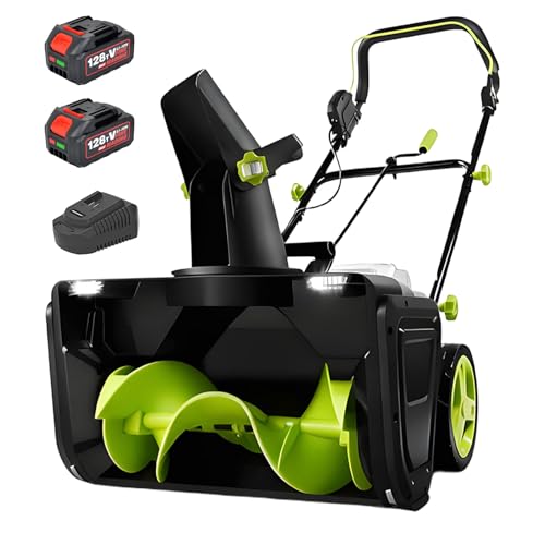 BANGBANGJI Snow Blower Cordless, 40V Snowblower Battery Powered 3500 W Brushless Motor, 20' Path, 25ft Max Throw, LED Lights for Driveway and Entryway