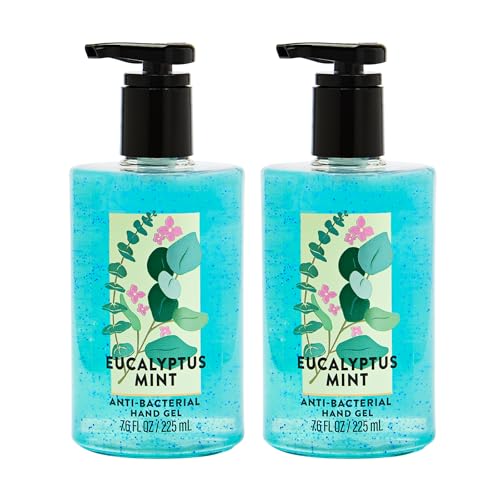 Bath & Body Works Eucalyptus Mint Hand Sanitizer with Pump - Conditioning Hand Sanitizer for Soft, Clean Hands - Crisp, Cool Fragrance - Vitamin E & Aloe-Infused - Thoughtful Gift - 2-Pack