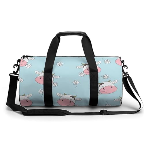 Sac de gym vache dessin animé compact pour ranger vos affaires