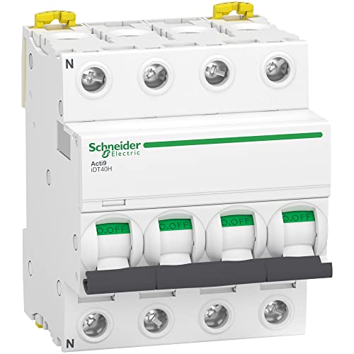 Schneider Electric - Acti9 iDT40H - disjoncteur modulaire - 4P - 40A - courbe C - 10000A/15kA - A9P26440