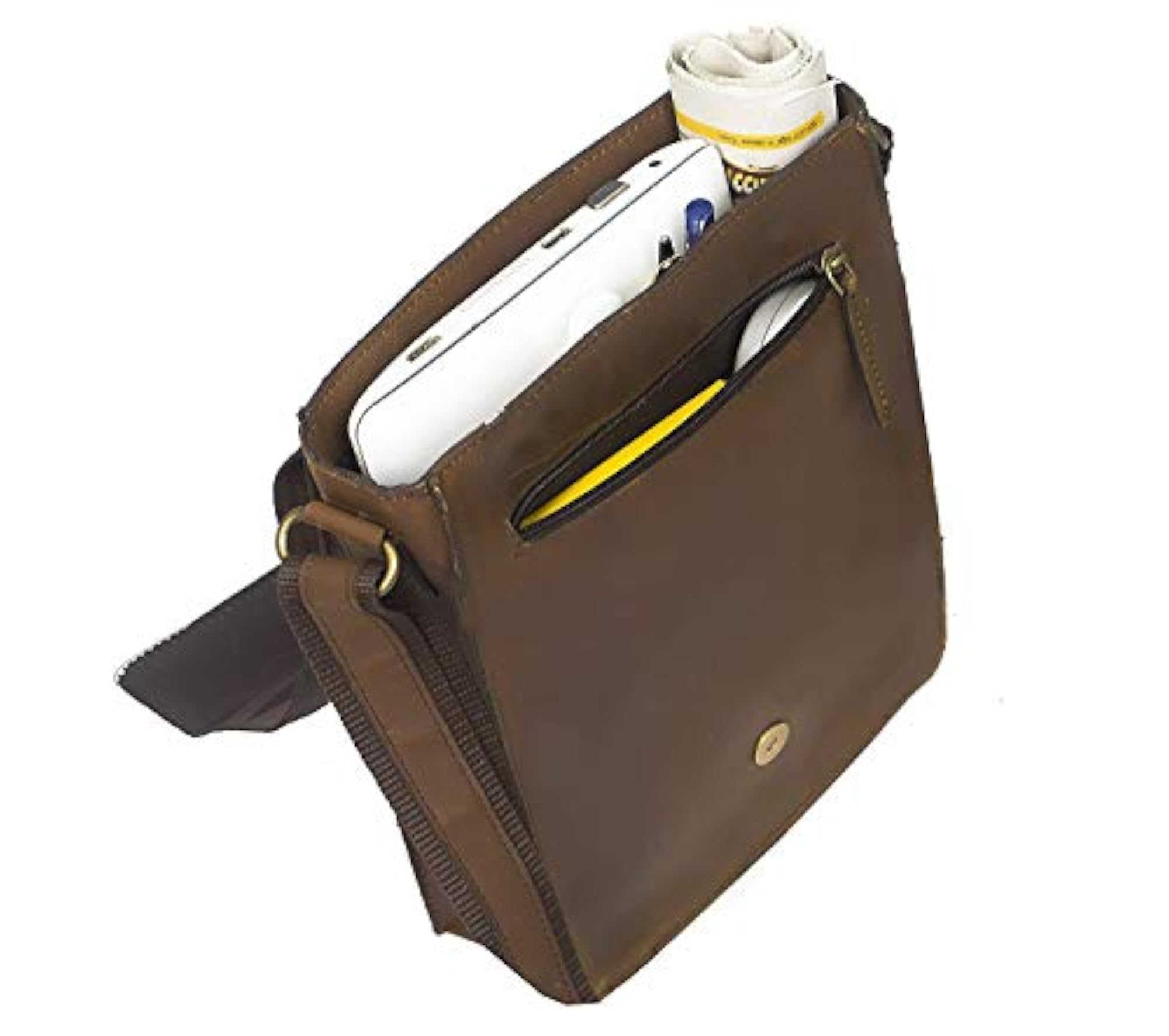 Men's Genuine Crazy Leather Messenger Bag
