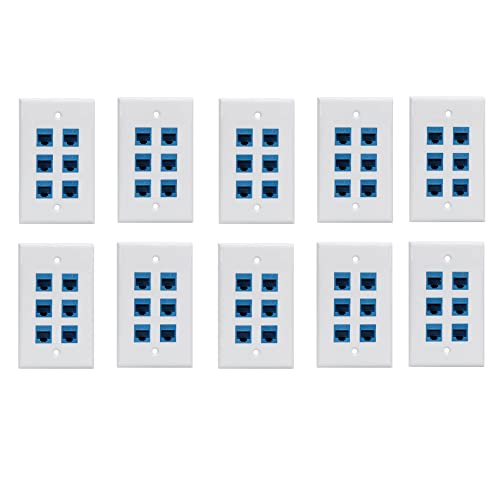 Placa de pared Ethernet Cat 6 con 6 puertos para eliminar cables sueltos en salas de red
