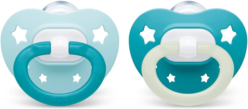 Orthodontic Pacifiers | 0-6 Months | Best Pacifier for Breastfed Babies | BPA Free | Glows in The Dark | 2-Pack (Signature Neutral)