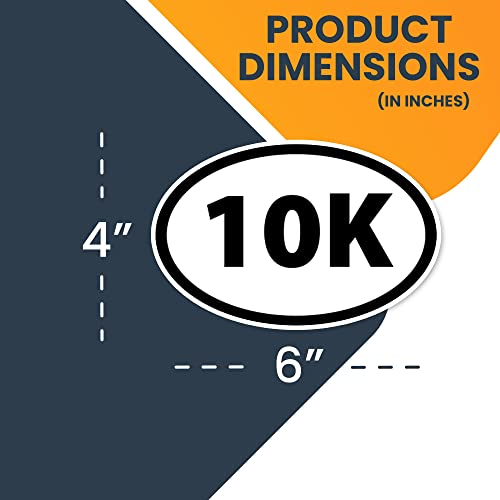 Magnet Me Up 10K Marathon Black Oval Magnet Decal, 4X6 Inches, Heavy Duty Automotive Magnet For Car Truck Suv #TOP1