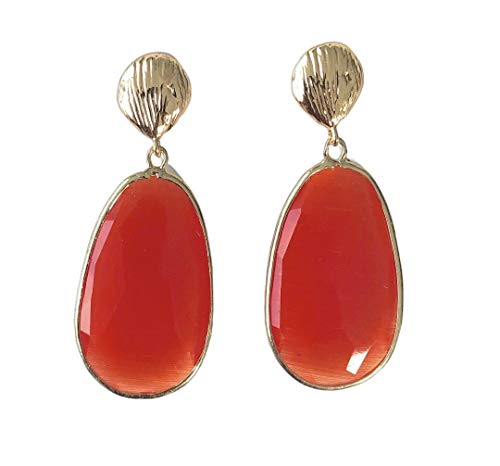 Boucles d'oreilles œil de chat orange idéales pour illuminer vos tenues d'été
