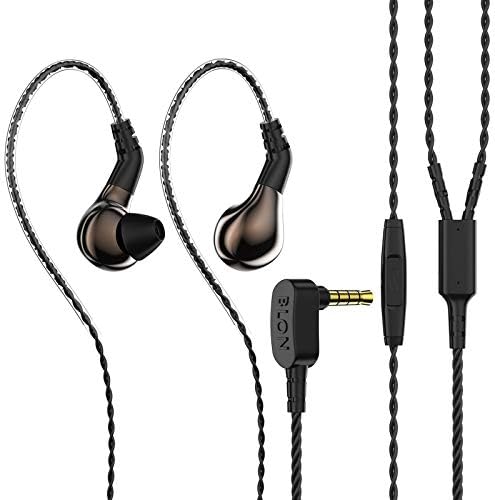 BLON BL-03 BL03 Dynamic Driver HiFi DJ Running in Ear Earphone with Detachable 2PIN Cable (Mic, Black)