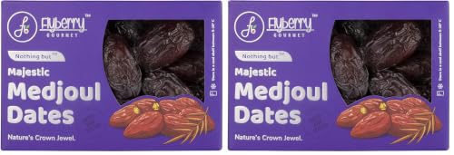 Image of Flyberry Gourmet Jumbo Medjoul (Medjool) Dates | Rich Source of Potassium & Iron | No Added Sugar or Preservatives | Low GI Energy Snack | Khajoor | Khajur | 500 g (Pack of 2)