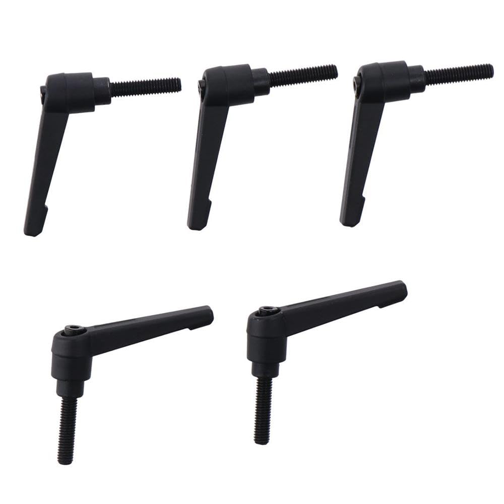 HOBBYIN 5pcs M6 x 25mm Handle Adjustable Clamping Lever Thread Push Button Ratchet Male Threaded Stud Knobs Rotating Screw Handles Quick Release Bolt