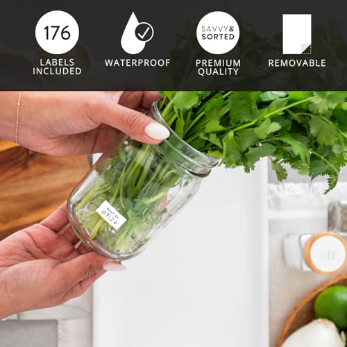 Image of 160 White Expiration Date Labels for Spice Jars - Waterproof Use By Food Date Labels for Containers - Best By Pantry Labels - Freezer Refrigerator Labels - Kitchen Write On Labels | Pantry Organizati