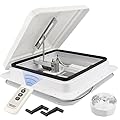 RVMATE 14" Remote RV Roof Vent Fan for RV/Camper/Trailer, Remote Control Reversible Exhaust RV Roof Vent Fan White with 12V RV Vent Fan 6" Blades