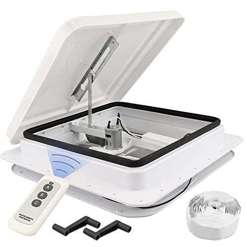 RVMATE 14x14 RV Roof Vent Fan, 12V Remote Control Reversible...