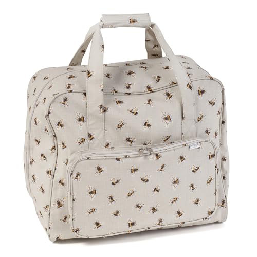 Hobby Gift Bolsa para Máquina de Coser, Bolsa Acolchada Resistente con Cremallera, Bolsa Grande Impermeable para Almacenaje de Costura, 20 x 44 x 38 cm, Abeja