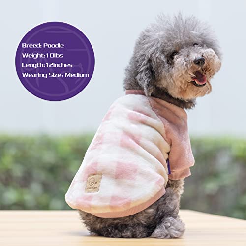 Cyeollo Valentines Day Dog Sweatshirt Winter Dog Sweater Flannel Buffalo Plaid Warm Dog Clothes For Small Dogs Size L #TOP4