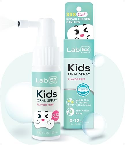 Image of LAB52 Kids Oral Spray, Toddler Toothpaste Helper for Daily Oral Care and Fresh Breath, Children Approved with Fluoride Free for Newborn to Preschoolers, Xylitol Flavor Free