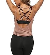 LEXISLOVE Womens Workout Shirts Sexy Open Back Activewear Workout Clothes Sports Yoga Tank Tops