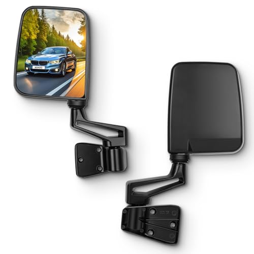 SCITOO Side View Mirrors Fit For 1995 For Jeep Wrangler 1997-2002 For Jeep Wrangler 1987-1994 For Jeep Wrangler Models with Half Door Manual Folding No Heated CH1320102 CH1321102 Pair Mirrors