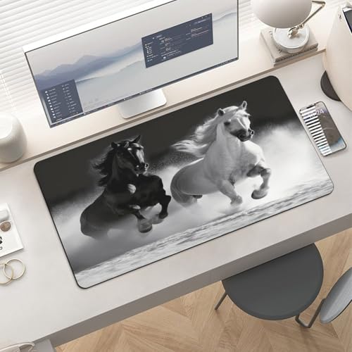 Mouse Pad Grande de Caucho Negro y Blanco 60x30 cm miniatura 6