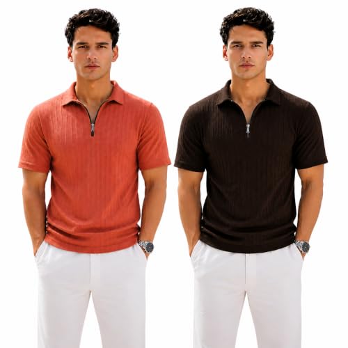 Image of Preneum Men's Polo T‑Shirt | Comfortable Rich Polycotton, Band Collar, Regular Fit | Stylish & Premium All Day Wear (Available in Plus Sizes)