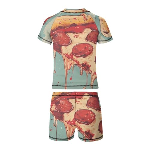 Pizza PepperoniChildren's Casual Swimsuit Set - Simple and Versatile10-12Y（150cm）3